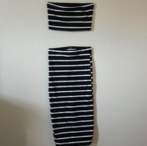Two piece bandeau/skirt set